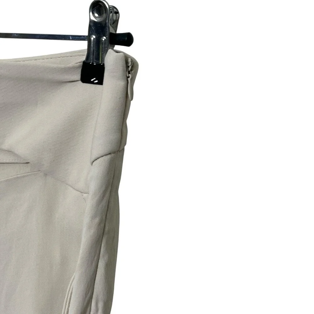 ZARA High Rise Trousers Off White Linen Blend Vented Waist Women's Size XS New